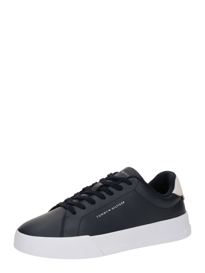 TOMMY HILFIGER Zapatillas deportivas bajas 'Logo Court With' marino / blanco
