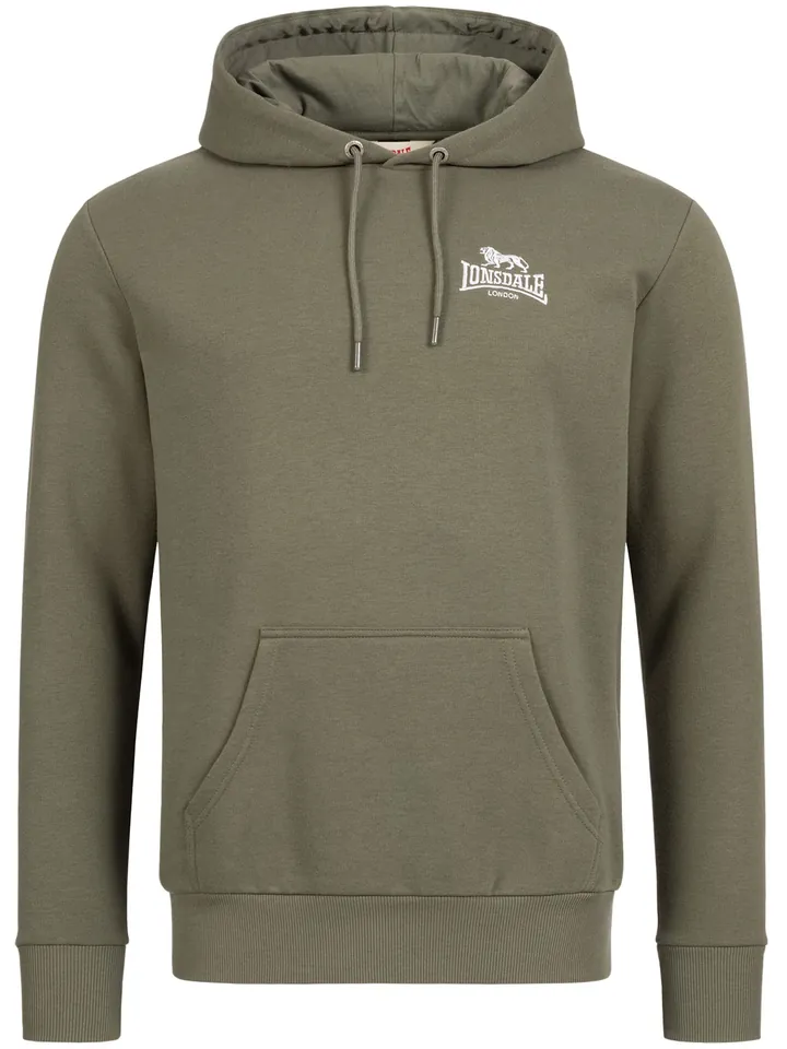 LONSDALE Sudadera 'Talmine'  verde oscuro / blanco