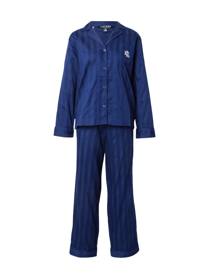 Lauren Ralph Lauren Pijama  azul / azul oscuro / blanco