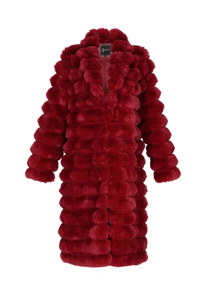 faina Abrigo de invierno rojo oscuro