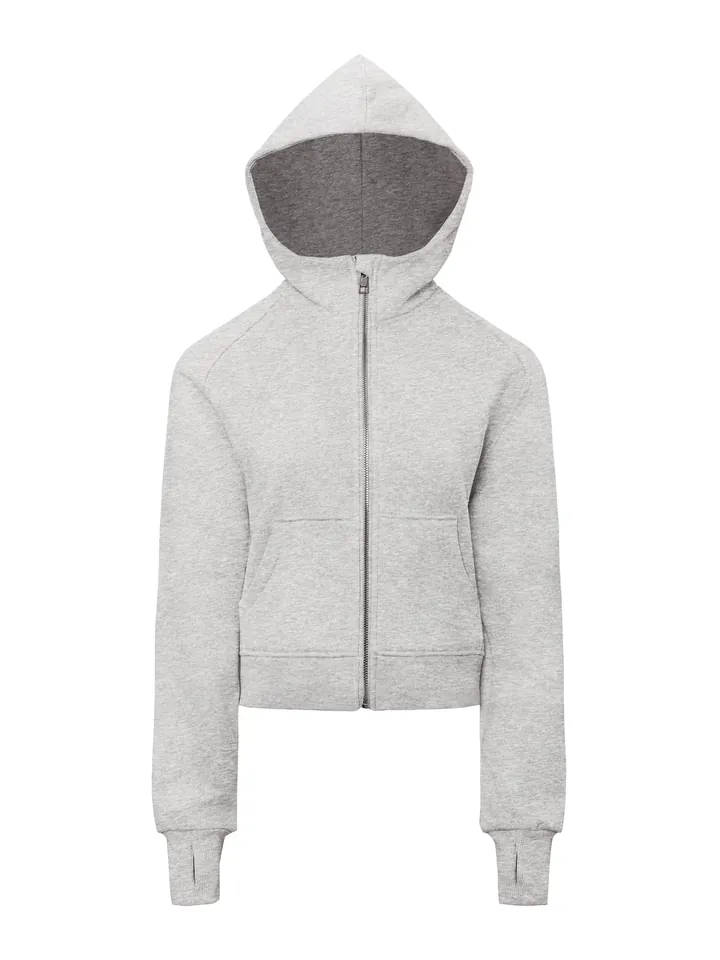Imily Bela Sudadera con cremallera gris moteado