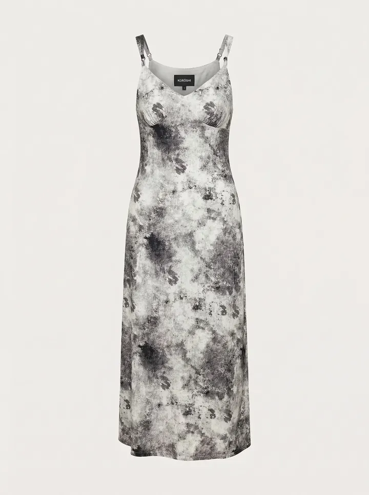 KOROSHI Vestido  gris / blanco