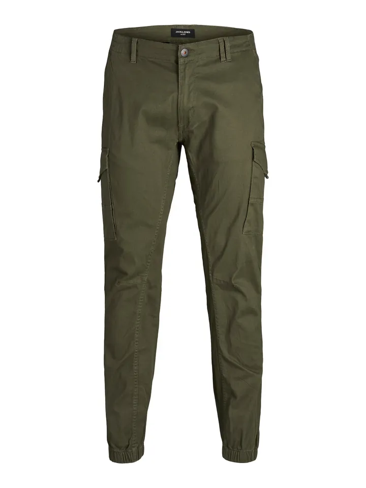 Jack & Jones Plus Pantalón cargo 'Paul' verde oscuro