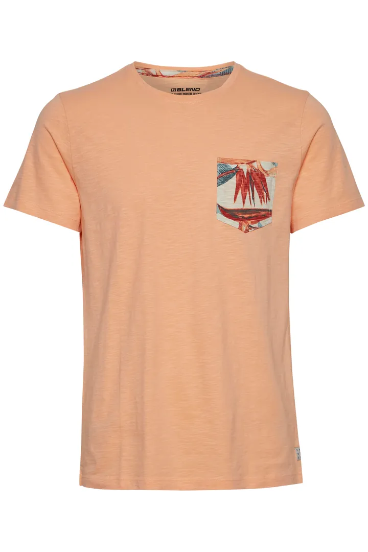 BLEND Camiseta 'TROP' mezcla de colores / naranja
