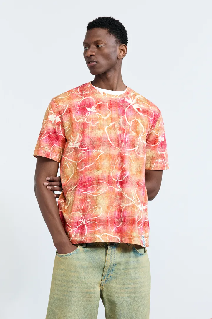 Desigual, Camiseta estampado arty, Hombre, Algodon, Rojo, M