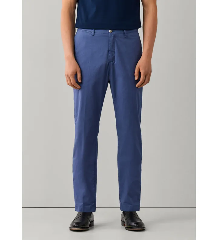 Hackett London para hombre. HM2100151 Pantalón chino texturizado kensington fit slim azul (30/32), Casual, Algodón