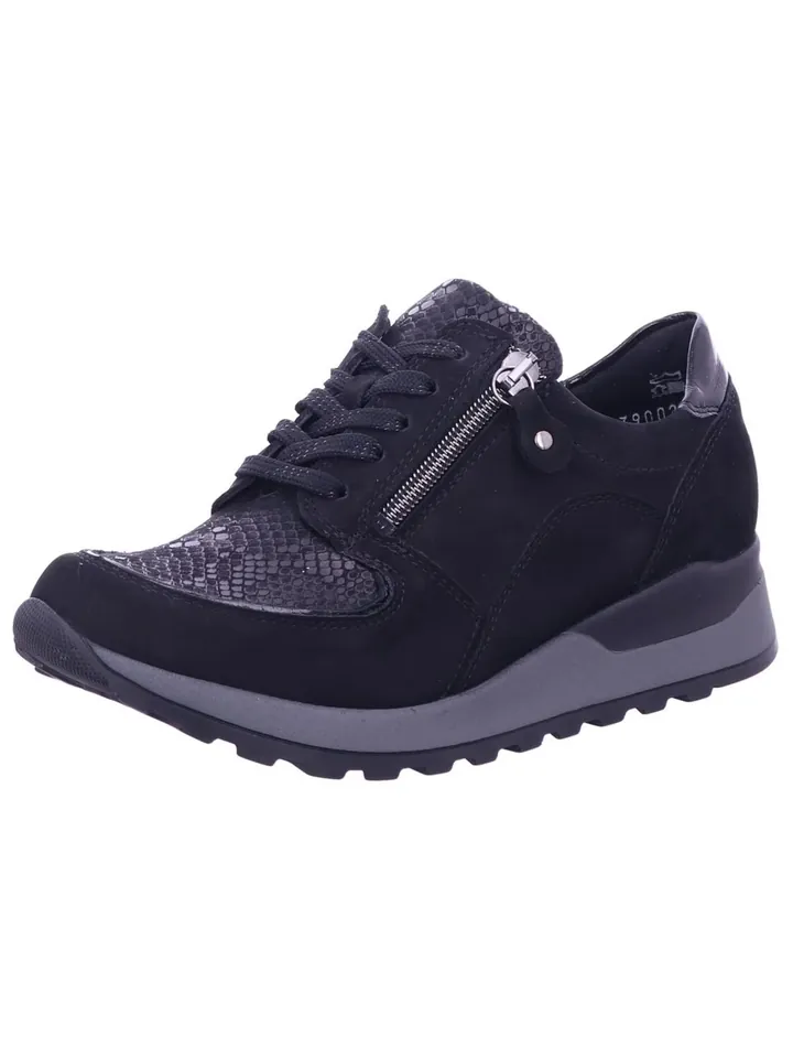 WALDLÄUFER Zapatillas deportivas bajas 'Schnürschuh Damen H64007-307 001 Echtleder in schwarz' negro
