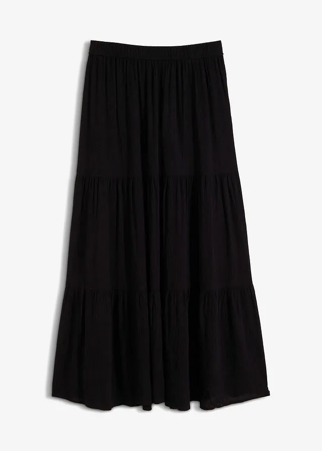 Falda maxi a capas con viscosa estructurada