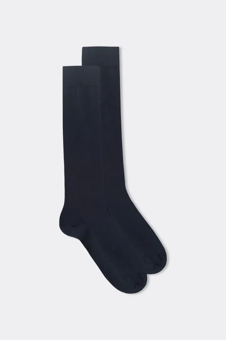 Intimissimi Calcetines Largos en Algodón Superior Elástico Hombre Azul Tamaño 40-41