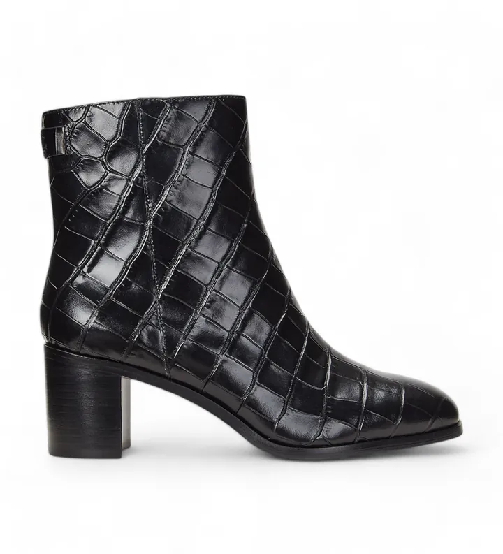 Lauren Ralph Lauren para mujer. 802951301001 Botines de Piel Cassie negro (36), 5 a 8cm, Cremallera, Casual