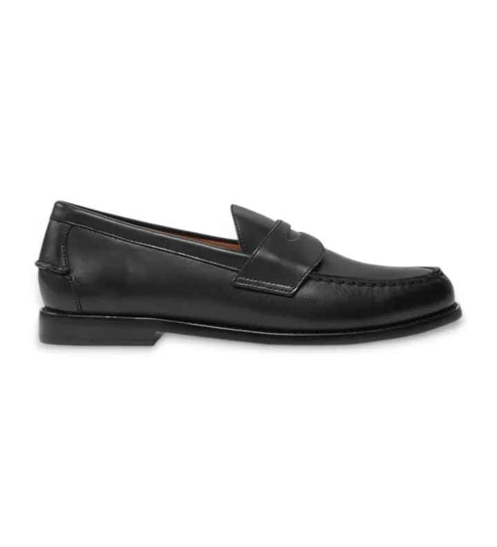 Polo Ralph Lauren para hombre. 803932221002 Mocasines de piel Alston Penny negro (40), Plano, Ninguno, Casual