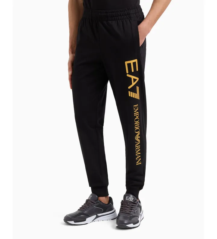 EA7 para hombre. 7M000571_AF13512 Pantalón Logo Series negro, dorado (L), Casual, Algodón