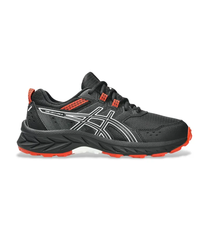 Asics para mujer/niña. 1014A276 Zapatillas Pre Venture 9 negro (32.5), Plano, Cordones, Casual, Deportivo, Outdoor, Multideporte, moda infan