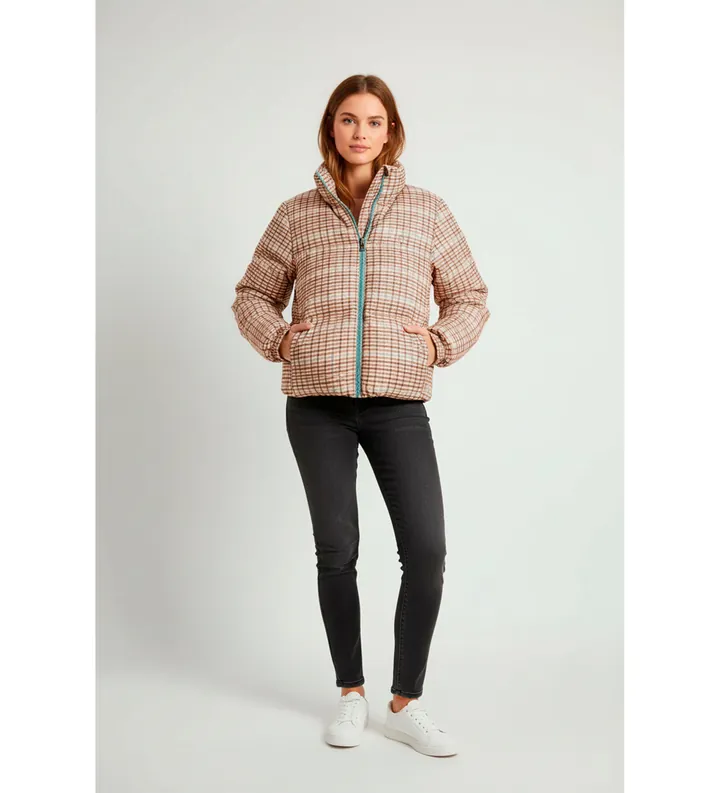 Woolrich para mujer. CFWWOU2062FRUT5093 Abrigo Plumífero de tejido de dos capas beige (L), Casual, Poliéster