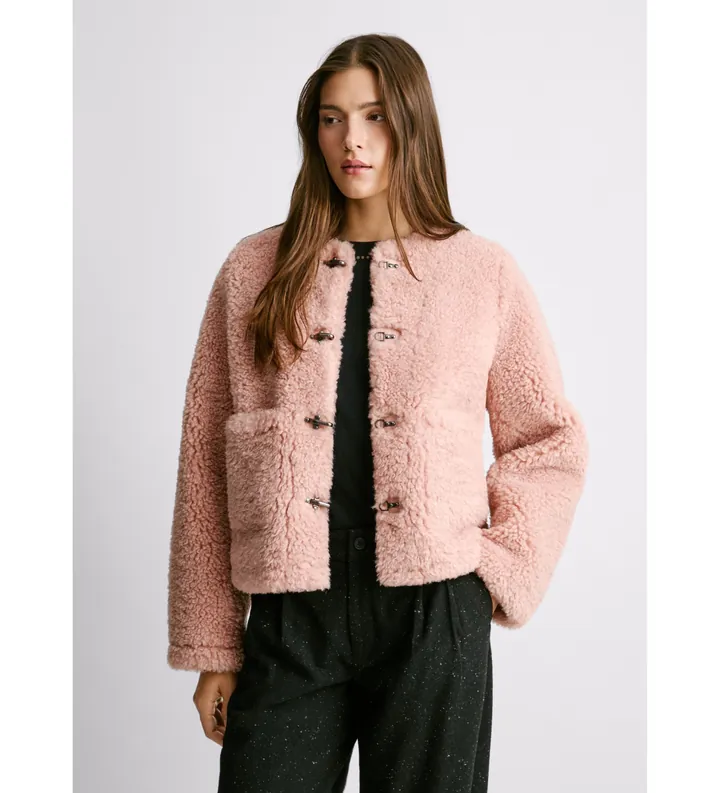Pepe Jeans para mujer. PL4024366 Abrigo Paige rosa (L), Casual, Poliéster