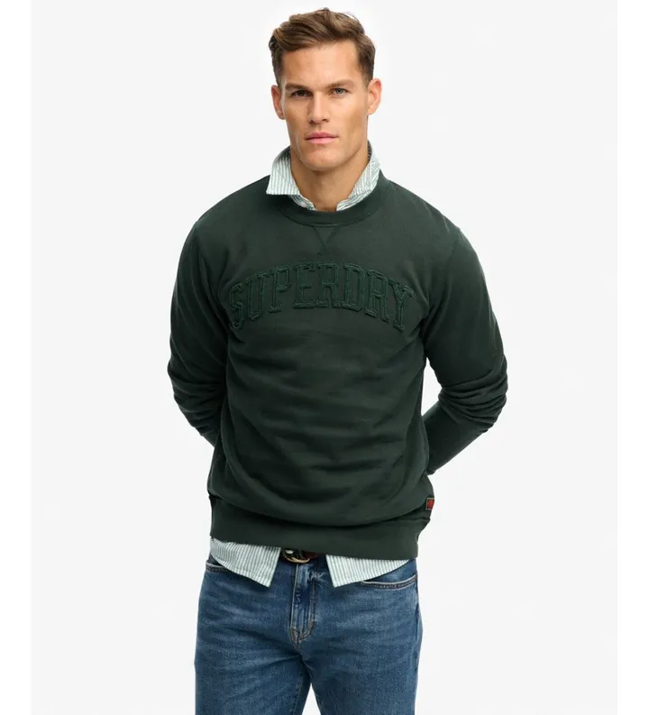 Superdry para hombre. M2014382A Sudadera Vintage Athletic Tonal verde (L), Casual, Algodón