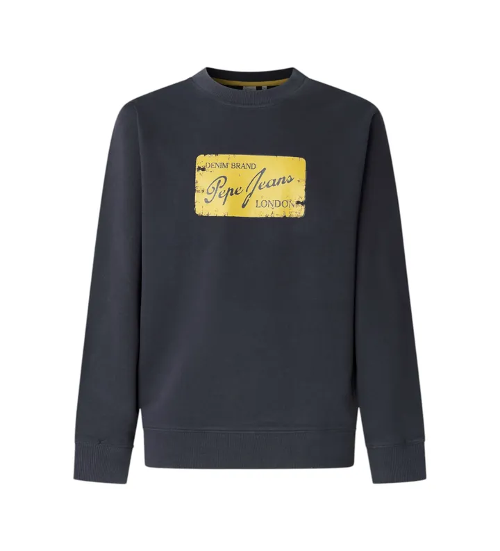 Pepe Jeans para hombre. PM5800143 Sudadera Suen Crew marino (L), Casual, Algodón