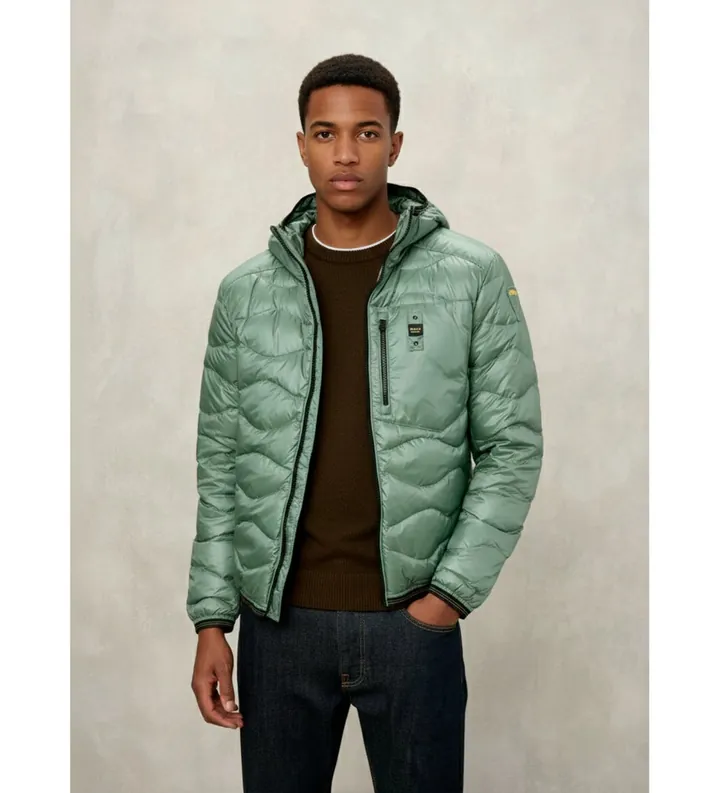 Blauer para hombre. 26SBLUC03177 Chaqueta Wave verde (L), Casual, Poliéster
