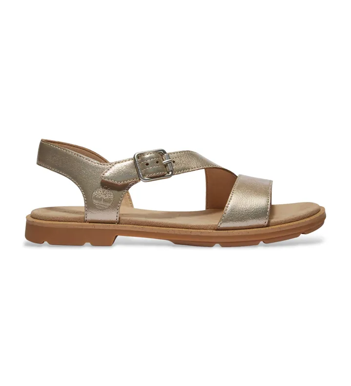 Timberland para mujer. TB0A2R2TN751 Sandalias de piel Calista Bay dorado (36 W), Plano, Hebilla, Casual