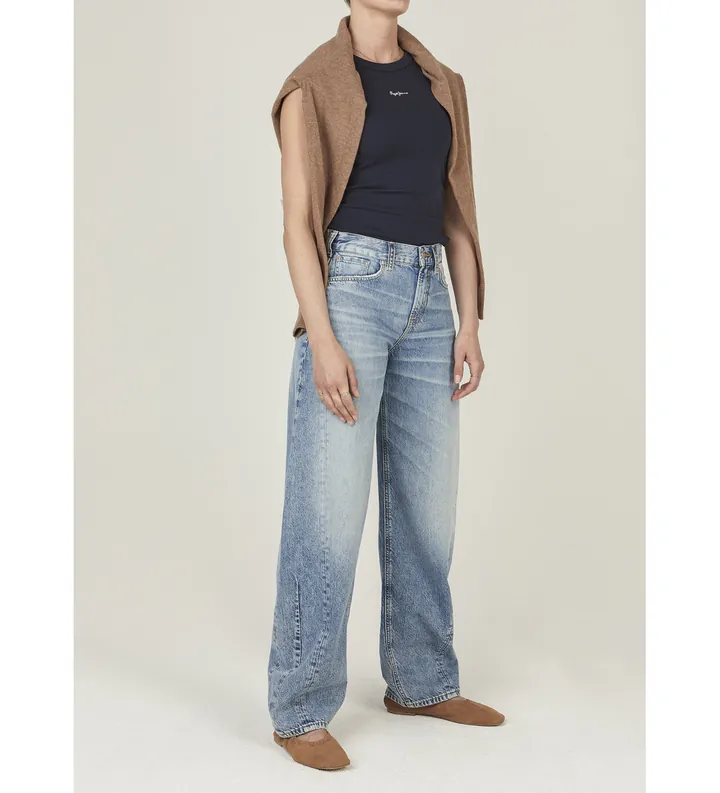 Pepe Jeans para mujer. PL2051028 Jeans Loose Bow azul (25/32), Casual, Algodón, Denim
