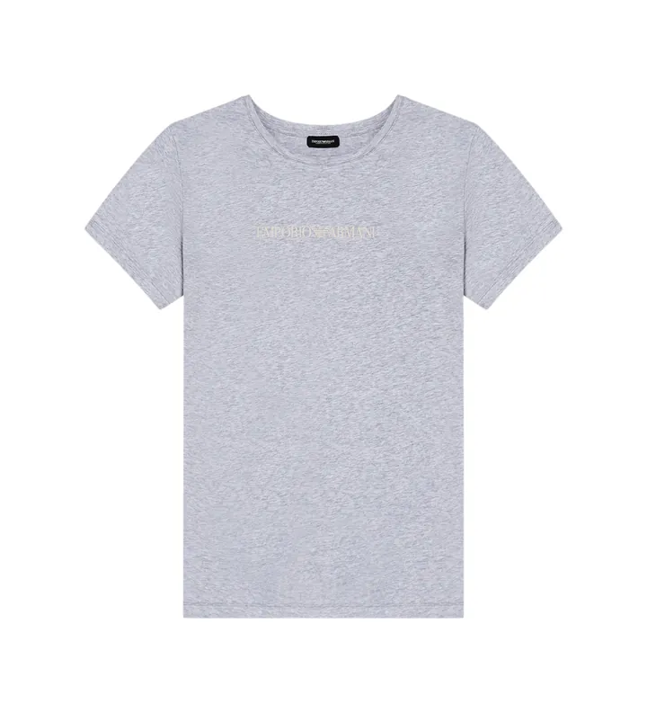 Emporio Armani para mujer. EW000408_AF19026 Camiseta Iconic Logobanda gris (L), Homewear, Algodón, Manga corta