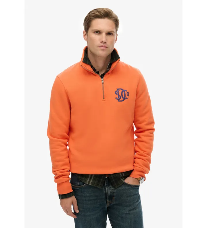 Superdry para hombre. M2014475A Sudadera Neon Half Zip Track naranja (L), Casual, Algodón