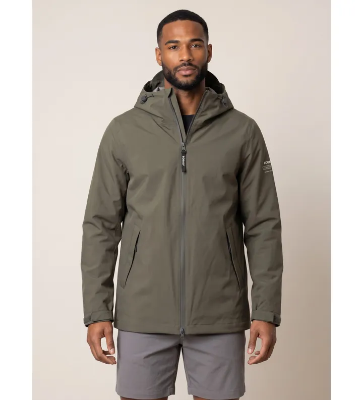 ECOALF para hombre. MCMGAJKDILUV0434W26-056 Chaqueta Diluvio verde oliva (L), Casual, Poliéster Reciclado