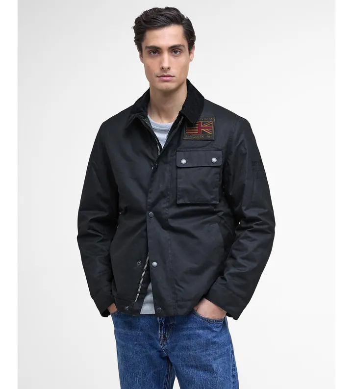 Barbour para hombre. MWX1853 Chaqueta Workers Wax negro (L), Casual, Algodón