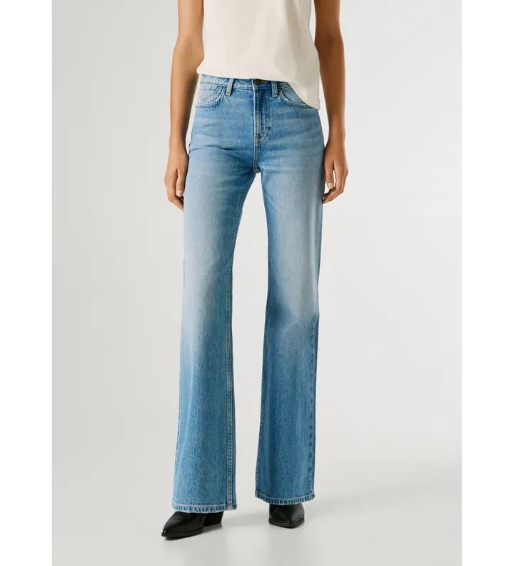 Pepe Jeans para mujer. PL20508052VC Jeans Flare Willa azul (32/34), Casual, Algodón, Denim