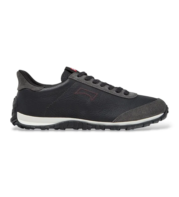 Camper para mujer. K201885-009 Zapatillas de piel Drift Walk negro y gris (36), Plano, Ninguno, Casual