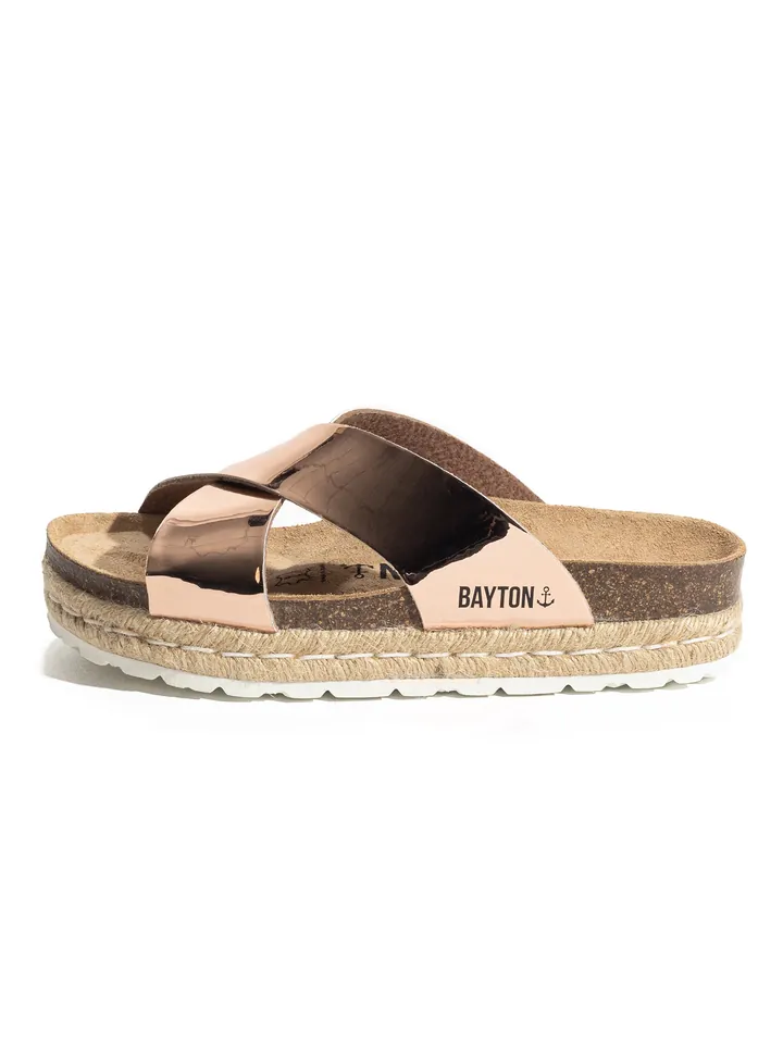 Bayton Zapatos abiertos 'ASTOR'  oro rosa / negro