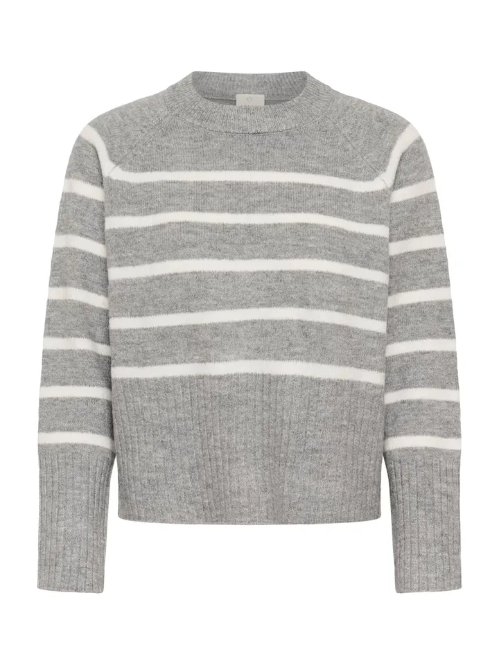 Kaffe Jersey 'KAErin' gris moteado / blanco