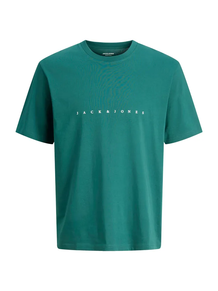 JACK & JONES Camiseta 'JJEStar' esmeralda / blanco