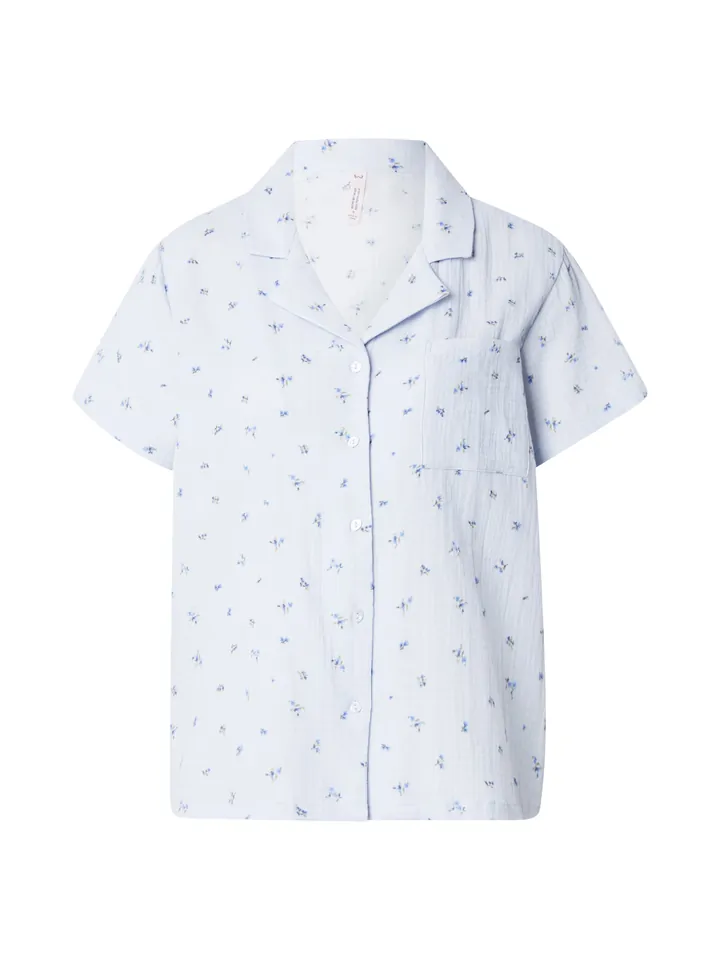Hunkemöller Camiseta para dormir azul real / azul claro / oliva