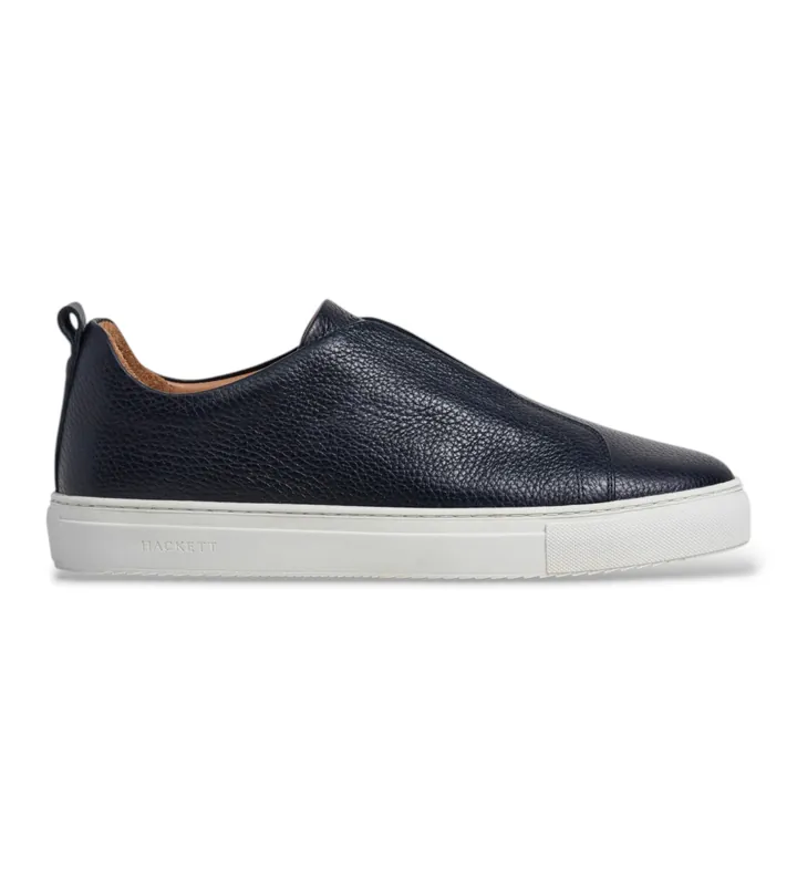 Hackett London para hombre. HMS200140 Zapatillas de piel Vision Pebble marino (42), Plano, Ninguno, Casual