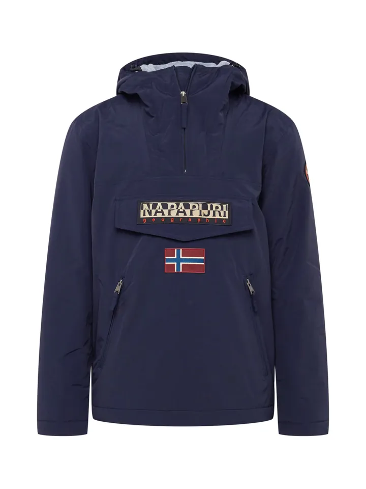 NAPAPIJRI Chaqueta de entretiempo 'Rainforest' beige claro / marino / azul cielo / rojo oscuro