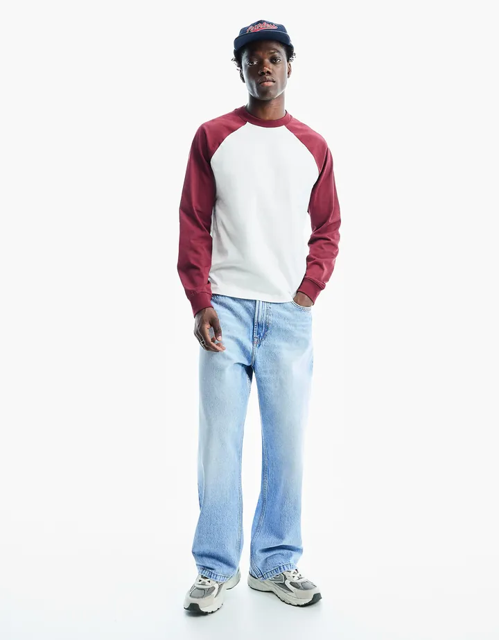 Bershka Jeans Baggy Hombre 32 Azul Claro