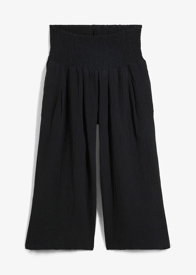 Pantalón capri de muselina suave
