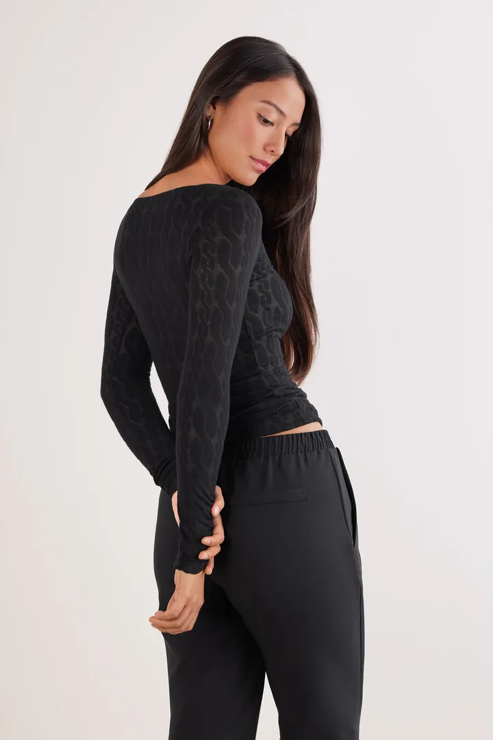 Intimissimi Camiseta de Cuello Barco de Ochos Ultralight con Cashmere Mujer Azul Tamaño L