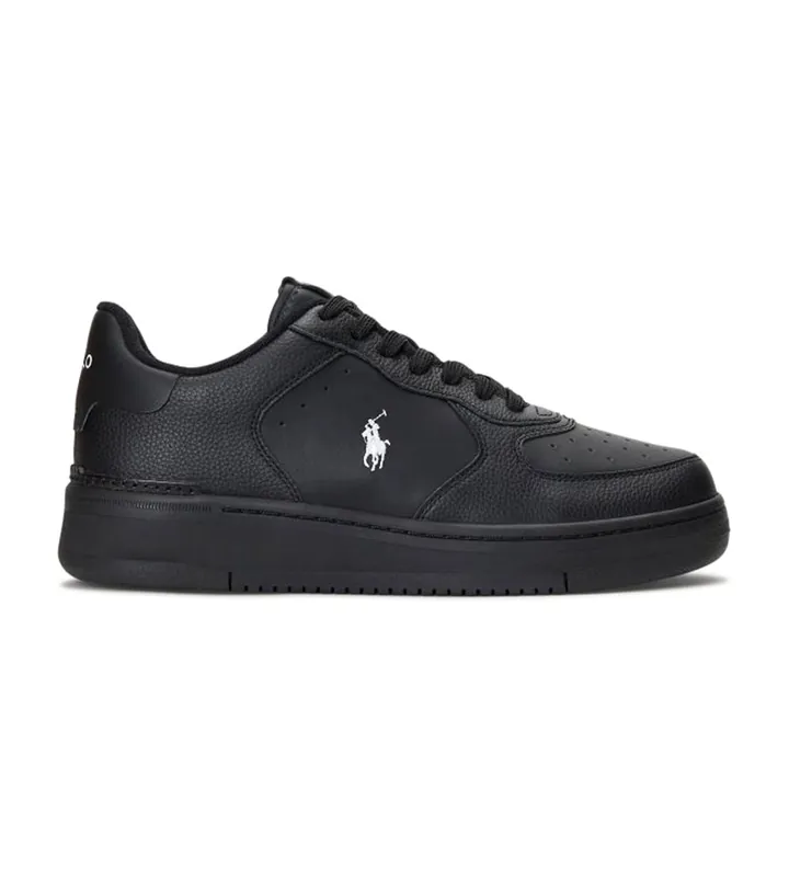 Polo Ralph Lauren para hombre. 809891791002 Zapatillas de Piel Masters Coury negro (40), Plano, Cordones, Casual