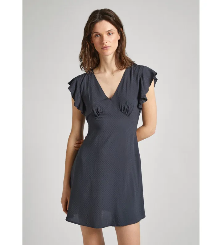 Pepe Jeans para mujer. PL953522 Vestido Camila negro (L), Casual, Gris, Viscosa, Manga corta