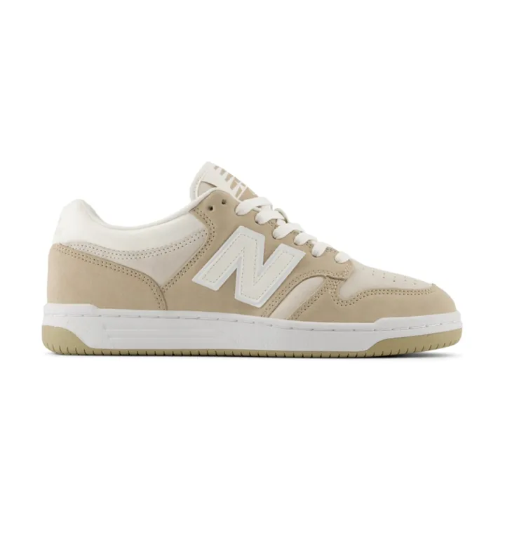 New Balance para hombre. BB480LV1 Zapatillas de Piel 480 beige (36), Plano, Cordones, Casual