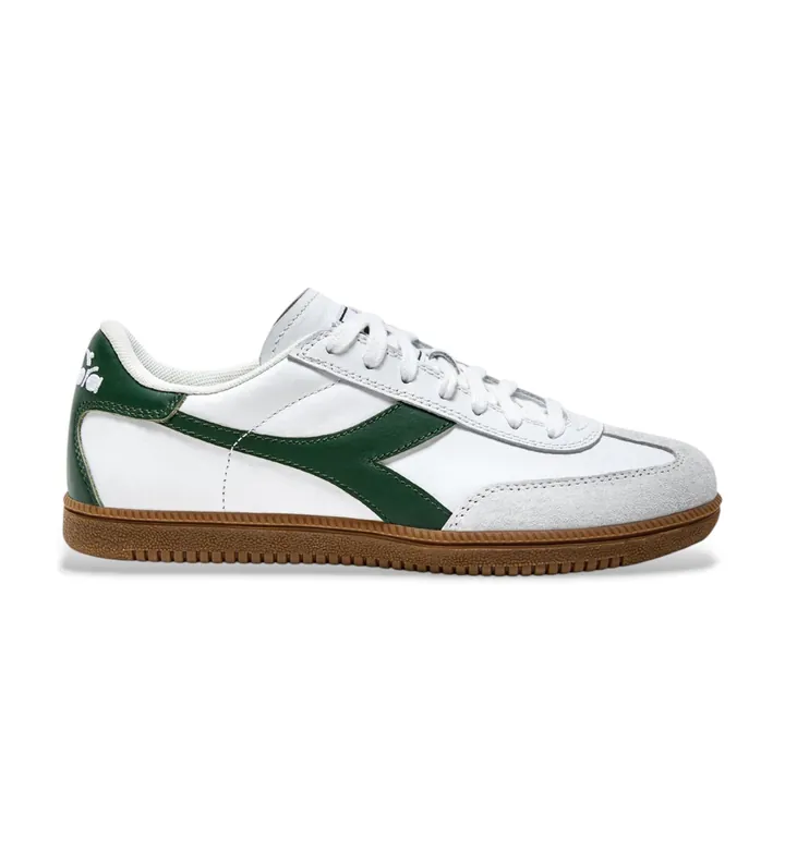 Diadora para hombre. 501181246 Zapatillas de Piel Trainer blanco (46.5), Plano, Cordones, Casual