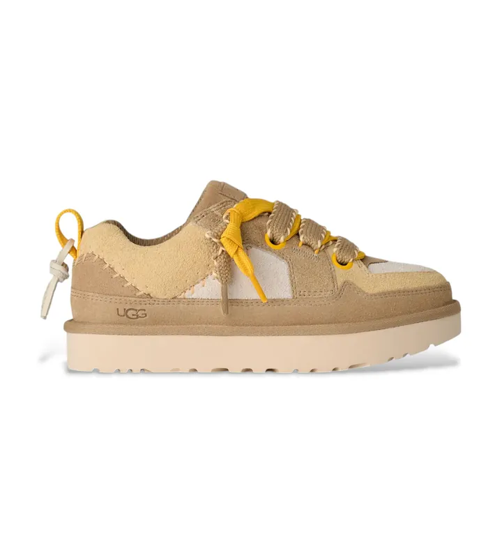 UGG para mujer. 1172710 Zapatillas de Piel Lo Lowmel Biarritz marrón (36), Plano, 1 a 3cm, Cordones, Casual