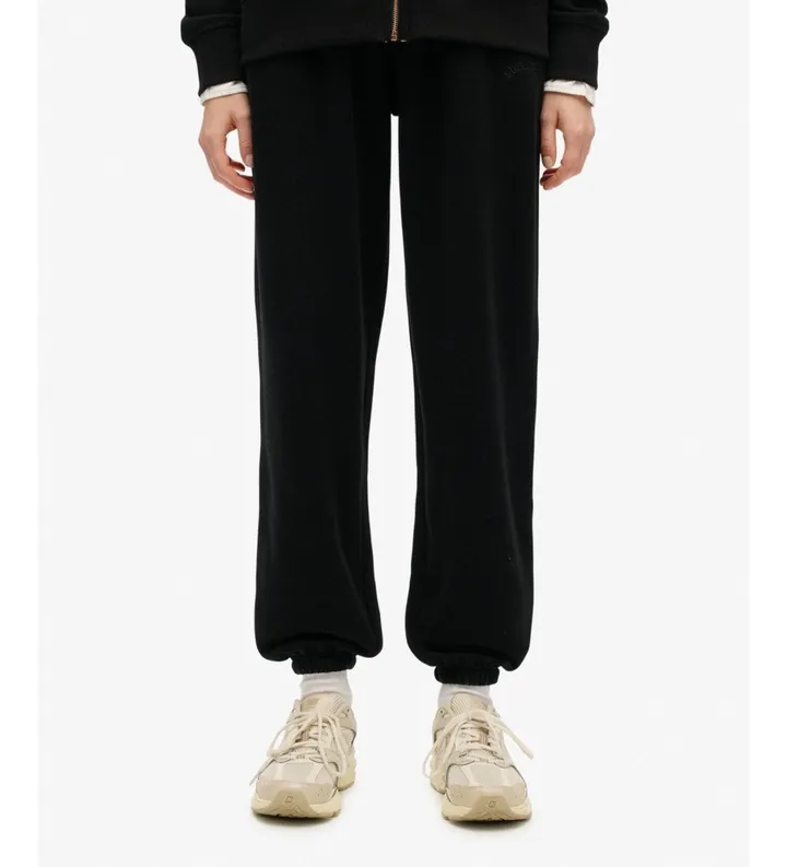 Superdry para mujer. W7011266A Pantalón Jogger Essential negro (L), Casual, Algodón