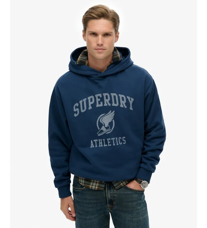 Superdry para hombre. M2014384A Sudadera Vintage Oversized marino (L), Casual, Algodón, Manga larga