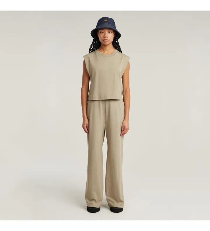 G-Star para mujer. D26101-B771-C626 Mono Doble Capa Wide Leg beige (XS), Casual, Manga corta, Algodón Orgánico, Sostenible