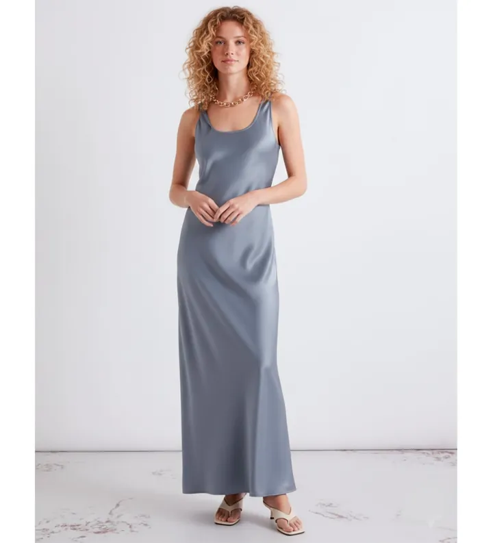 Marella para mujer. 2613221211200 Vestido Millovale azul (38), Fiesta, Poliéster, Sin mangas / Tirantes