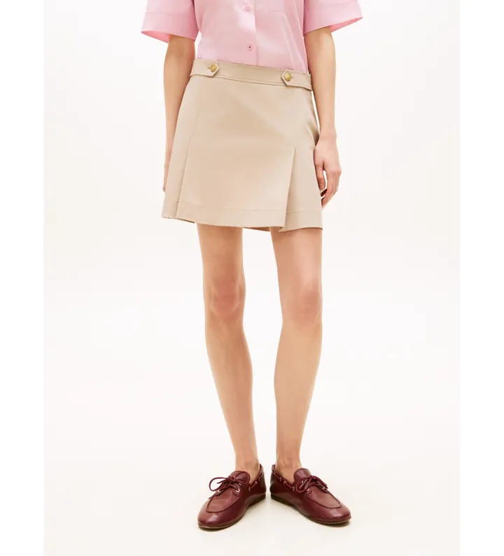 Tommy Hilfiger para mujer. WW0WW49649 Falda Tencel beige (34), Casual, Algodón Orgánico, Sostenible