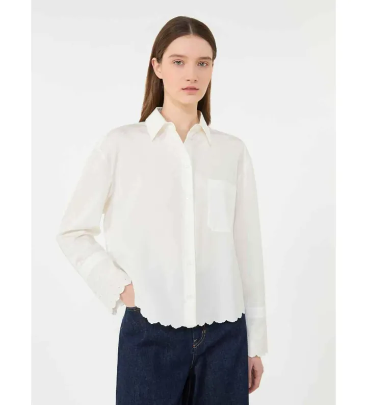 Weekend Max Mara para mujer. 2615111021600 Camisa Neutro blanco (40), Casual, Algodón, Manga larga